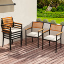 Stackable Patio Dining Chairs Set of 6 with Cushions by LJGDeals