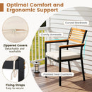 Stackable Patio Dining Chairs Set of 6 with Cushions by LJGDeals