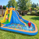 Inflatable Water Slide with Curved Slide and 680W Blower by LJGDeals
