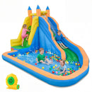 Inflatable Water Slide with Curved Slide and 680W Blower by LJGDeals