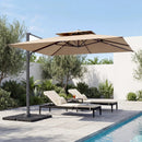 10 FT Cantilever Patio Umbrella with 220 LBS Base by LJGDeals