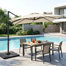 Offset Hanging Patio Umbrella 11x9 ft with 220 lb Base by DirectDeals