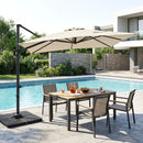 Offset Hanging Patio Umbrella 11x9 ft with 220 lb Base by LJGDeals