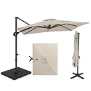 Offset Hanging Patio Umbrella 11x9 ft with 220 lb Base by LJGDeals