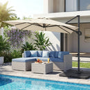 Offset Hanging Patio Umbrella 11x9 ft with 220 lb Base by LJGDeals