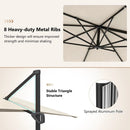 Offset Hanging Patio Umbrella 11x9 ft with 220 lb Base by LJGDeals