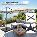 Offset Hanging Patio Umbrella 11x9 ft with 220 lb Base by DirectDeals