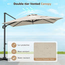 Offset Hanging Patio Umbrella 11x9 ft with 220 lb Base by LJGDeals