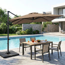Offset Hanging Patio Umbrella 11x9 ft with 220 lb Base by LJGDeals