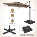 Offset Hanging Patio Umbrella 11x9 ft with 220 lb Base by DirectDeals