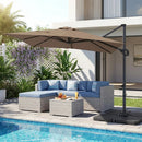 Offset Hanging Patio Umbrella 11x9 ft with 220 lb Base by LJGDeals