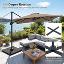 Offset Hanging Patio Umbrella 11x9 ft with 220 lb Base by LJGDeals