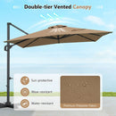 Offset Hanging Patio Umbrella 11x9 ft with 220 lb Base by LJGDeals