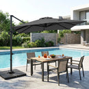 Offset Hanging Patio Umbrella 11x9 ft with 220 lb Base by DirectDeals