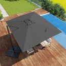 Offset Hanging Patio Umbrella 11x9 ft with 220 lb Base by LJGDeals