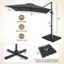 Offset Hanging Patio Umbrella 11x9 ft with 220 lb Base by DirectDeals