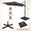 Offset Hanging Patio Umbrella 11x9 ft with 220 lb Base by LJGDeals