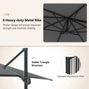 Offset Hanging Patio Umbrella 11x9 ft with 220 lb Base by DirectDeals