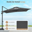 Offset Hanging Patio Umbrella 11x9 ft with 220 lb Base by LJGDeals
