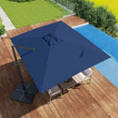 Offset Hanging Patio Umbrella 11x9 ft with 220 lb Base by DirectDeals
