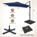 Offset Hanging Patio Umbrella 11x9 ft with 220 lb Base by LJGDeals