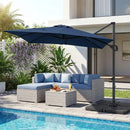 Offset Hanging Patio Umbrella 11x9 ft with 220 lb Base by LJGDeals