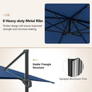 Offset Hanging Patio Umbrella 11x9 ft with 220 lb Base by DirectDeals