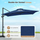 Offset Hanging Patio Umbrella 11x9 ft with 220 lb Base by LJGDeals