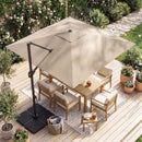 10 FT Cantilever Patio Umbrella with Solar LED Lights & Base by DirectDeals