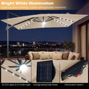 10 FT Cantilever Patio Umbrella with Solar LED Lights & Base by LJGDeals