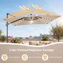10 FT Cantilever Patio Umbrella with Solar LED Lights & Base by LJGDeals