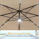 10 FT Cantilever Patio Umbrella with Solar LED Lights & Base by DirectDeals