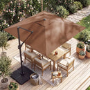 10 FT Cantilever Patio Umbrella with Solar LED Lights & Base by LJGDeals