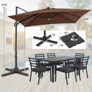 10 FT Cantilever Patio Umbrella with Solar LED Lights & Base by DirectDeals