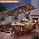 10 FT Cantilever Patio Umbrella with Solar LED Lights & Base by LJGDeals