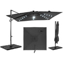 10 FT Cantilever Patio Umbrella with Solar LED Lights & Base by LJGDeals