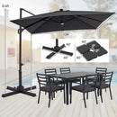 10 FT Cantilever Patio Umbrella with Solar LED Lights & Base by LJGDeals