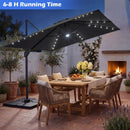 10 FT Cantilever Patio Umbrella with Solar LED Lights & Base by LJGDeals