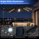 10 FT Cantilever Patio Umbrella with Solar LED Lights & Base by LJGDeals