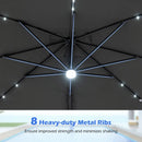 10 FT Cantilever Patio Umbrella with Solar LED Lights & Base by LJGDeals