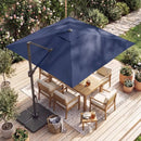 10 FT Cantilever Patio Umbrella with Solar LED Lights & Base by LJGDeals
