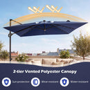 10 FT Cantilever Patio Umbrella with Solar LED Lights & Base by LJGDeals