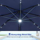 10 FT Cantilever Patio Umbrella with Solar LED Lights & Base by LJGDeals