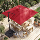 10 FT Cantilever Patio Umbrella with Solar LED Lights & Base by LJGDeals