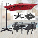 10 FT Cantilever Patio Umbrella with Solar LED Lights & Base by LJGDeals
