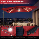 10 FT Cantilever Patio Umbrella with Solar LED Lights & Base by LJGDeals