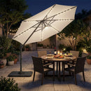 10 FT Cantilever Patio Umbrella with Solar LED Lights & Base by LJGDeals