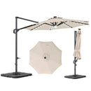 10 FT Cantilever Patio Umbrella with Solar LED Lights & Base by LJGDeals