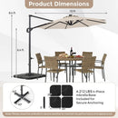 10 FT Cantilever Patio Umbrella with Solar LED Lights & Base by LJGDeals