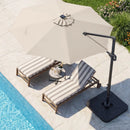 10 FT Cantilever Patio Umbrella with Solar LED Lights & Base by LJGDeals